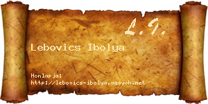 Lebovics Ibolya névjegykártya