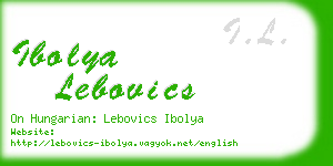 ibolya lebovics business card